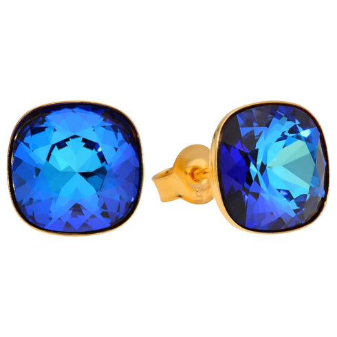Серебряные серьги "Ослепительный Блеск (Bermuda Blue)" с кристаллами Swarovski™